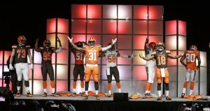 The Cleveland Browns unveiled new uniforms on Tuesday. (AP Photo/Tony Dejak)