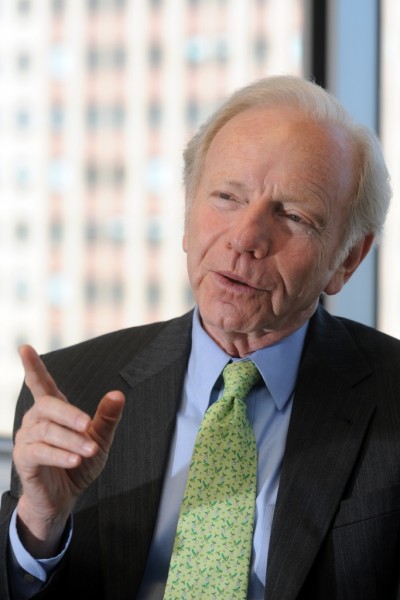 Former U.S. Sen. Joseph Lieberman speaks during an interview in his midtown Manhattan office, in New York City, July 30th, 2013. Lieberman, a Stamford native, represented Connecticut for 24 years in the Senate, and now works as Senior Council at the law firm of Kasowitz, Benson, Torres & Friedman, in Manhattan.