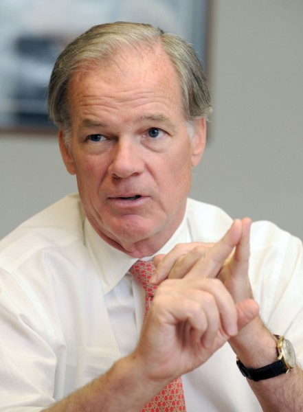 Tom Foley, Republican candidate for governor, meets with the News-Times editorial board Tuesday, Oct. 12, 2010.