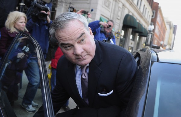 Former Connecticut Gov. John Rowland leaves federal court in New Haven, Wednesday, March 18, 2015.  Rowland was sentenced to 30 months in prison for his role in a political consulting scheme on Wednesday, exactly one decade after he was ordered behind bars in an earlier scandal that forced him from office.