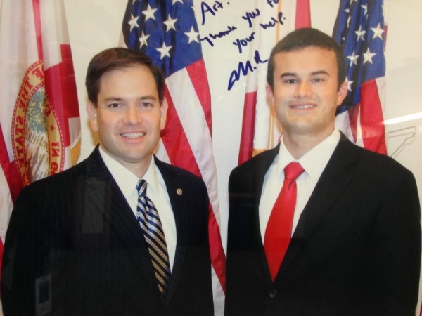 State Sen. Art Linares, R-Westbrook, seen in this contributed 2011 photo from when he was an intern for U.S. Sen. Marco Rubio, R-Fla., who is now running for president. 